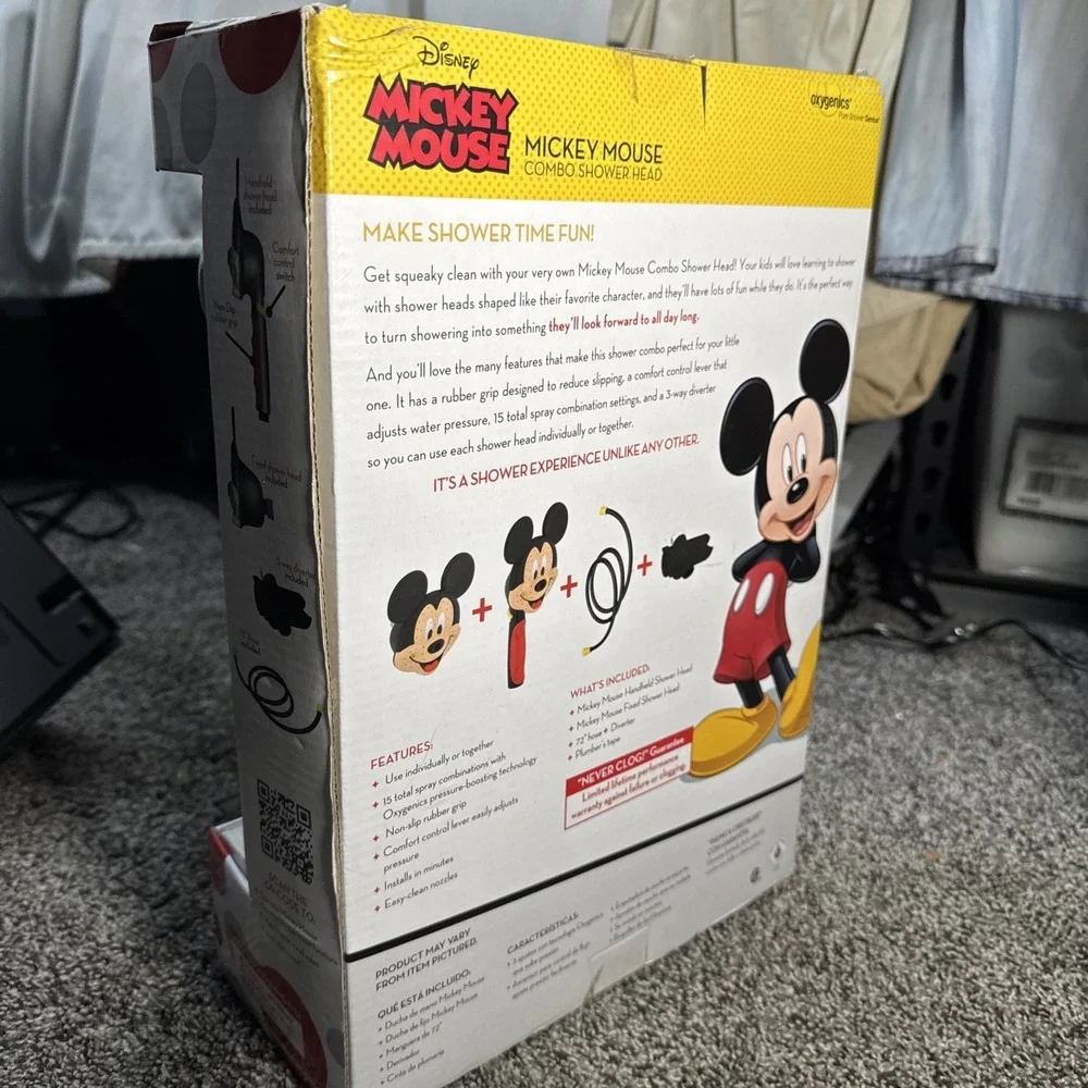 Disney Mickey Mouse Oxygenics Combo Shower Head And hand held Brand new